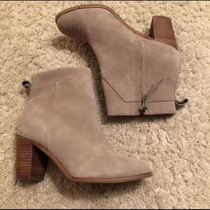 TOMS Lunata Suede block heel ankle boots